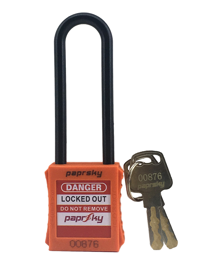 Safety Lockout Dielectric Padlock Orange PS LOTO PPNR-76 (Dielectric Long Shackle)